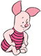 Piglet sitting down