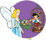 Blue Fairy, Pinocchio in a cage