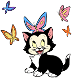 Figaro surrounded by butterflies