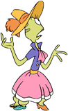 Pleakley disguised in a dress