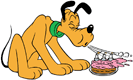 Pluto blowing out his birthday candles