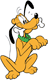 Pluto holding a bone