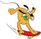 Pluto skateboarding