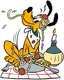 Pluto eating spaguetti