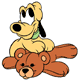 Baby Pluto, teddy bear