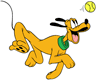 Pluto running after a tennis ball