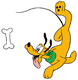Pluto diving after a bone