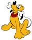 Pluto with a bone in his mouth