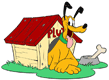 Pluto in his dog house