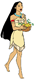 Pocahontas carrying basket of vegetables