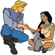 Pocahontas, John Smith and Meeko