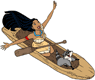 Pocahontas, Meeko in canoe