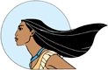 Pocahontas against a blue moon