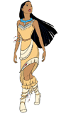 Pocahontas wearing fringed boots