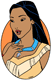 Pocahontas touching her necklace