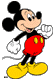 Mickey Mouse with his thumb to his chest