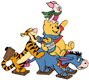 Winnie the Pooh, Piglet, Tigger, Eeyore skating