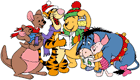 Pooh and friends singing carols