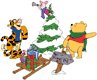 Pooh and friends going to the North Pole