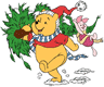 Winnie the Pooh, Piglet, Christmas tree