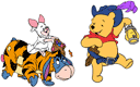 Pooh, Piglet and Eeyore trick or treating