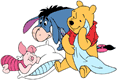 Pooh, Piglet, Eeyore napping