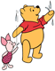 Winnie the Pooh and Piglet in the rain