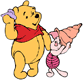 Winnie the Pooh and Piglet listening to seashells