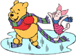 Winnie the Pooh and Piglet skating