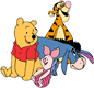 Pooh, Piglet, Tigger, Eeyore posing