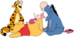 Winnie the Pooh, Piglet, Tigger and Eeyore hanging out