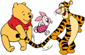 Winnie the Pooh, Tigger and Piglet playing jumprope with Tigger's tail