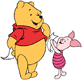Winnie the Pooh and Piglet exchanging notes