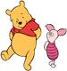 Pooh and Piglet side by side