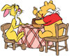 Winnie the Pooh eating honey at Rabbit's house