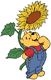 Winnie the Pooh, sunflower