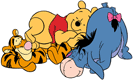 Pooh, Tigger, Eeyore napping