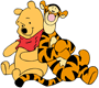 Winnie the Pooh and Tigger back to back