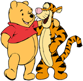 Winnie the Pooh and Tigger side by side