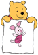Holding up drawing of Piglet