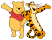 Winnie the Pooh and Tigger posing