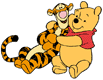 Pooh, Tigger hugging