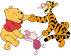 Pooh, Piglet, Tigger dancing