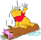 Pooh, Piglet in rain