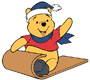 Winnie on a sled