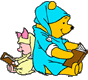 Pooh, Piglet reading