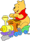 Winnie the Pooh on toy train