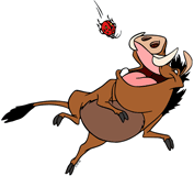 Pumbaa catching a bug