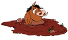 Pumbaa in mud