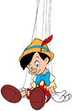 Puppet Pinocchio with his strings
